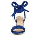thumbnail image 2 of BLISSFUL STEP Women's Open Toe Back Ankle Tie Chunky Heel Sandals, 2 of 7