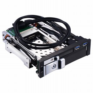 Hard 5.25 inch Internal Dual Slot Hard Disk Case 2.5+3.5 inch  HDD/SSD Enclosure Tool-free Design with 2 USB3.0 Ports Safety Locks Not Inclube Hard Disk