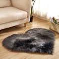 thumbnail image 1 of Heart Shaped Shaggy Faux Fur Fluffy Rug Hairy Carpet Floor Mat Home Bedroom, 1 of 5