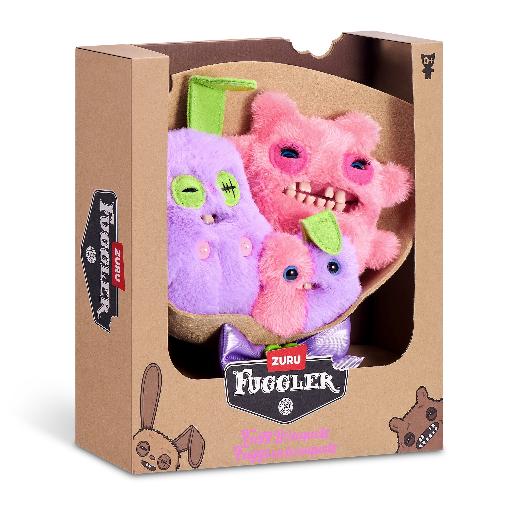 Fuggler Bouquet Set of 3 Stuffed Plush Toys (Rabid Rabbit, Sir Nobbynuts, Nobbybits) by ZURU for All Ages
