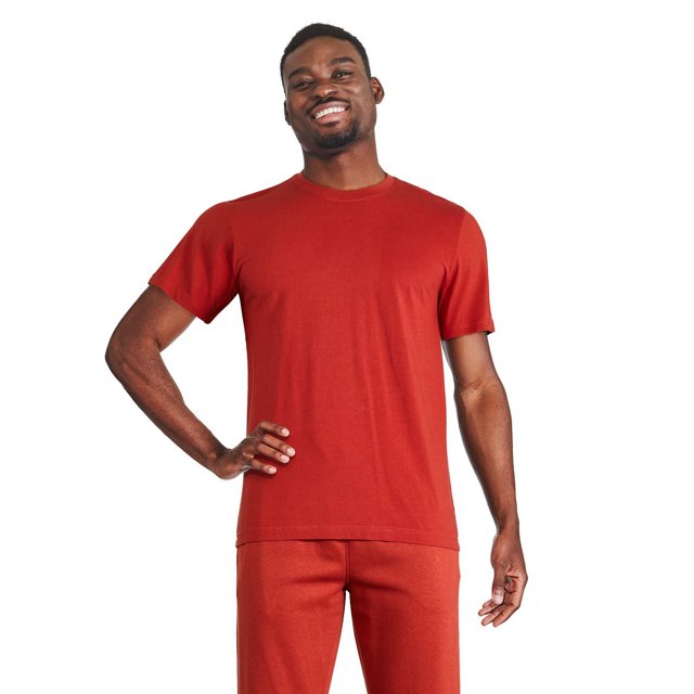 Men's George basic red short-sleeve crew neck t-shirt paired with matching pants.