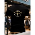 thumbnail image 1 of T-Shirt à Manches Courtes pour Homme à Col Rond avec Motif Créatif de Taureau, YELLOWSTONE Style Décontracté, Confortable et Relax, 1 of 5