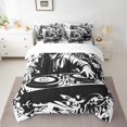 thumbnail image 2 of DJ Controller Comforter Set 7 Piece Bed in a Bag Twin,Black and White Bedding Sets Hippie Pop Music Sheet Set with Comforter,Hip Hop Rock Musical Theme Bed Set, 2 of 6
