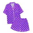 thumbnail image 1 of MIASHUI Ensemble de Pyjama 2 Pcs pour Garçons et Filles à Pois Boutonné, Violet, 4-5 Ans, 1 of 4