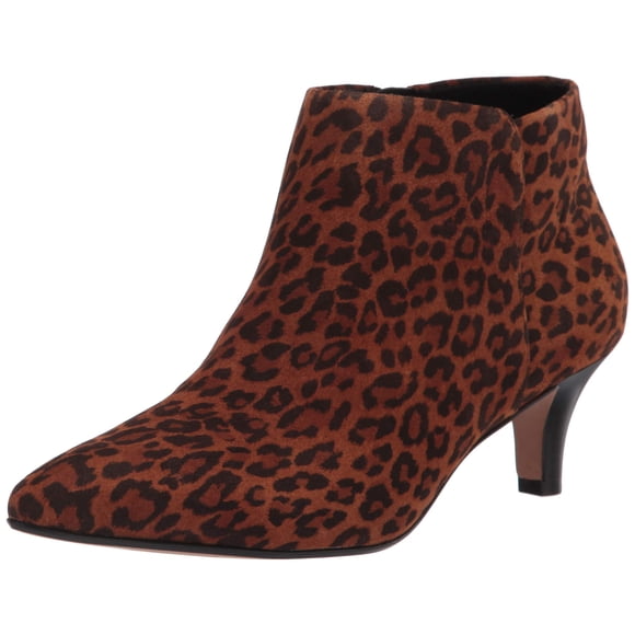 Clarks Women's Linvale Sea - Dark Tan Leopard Suede, Size 6 Medium