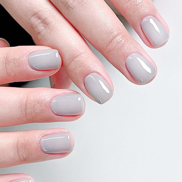 EGNMCR Faux Ongles Pressés - Ongles Courts Pressés - Faux Ongles Courts avec Colle pour Ongles Colle Réutilisable - Ongles 12 Tailles patch pour Ongles 2 ml