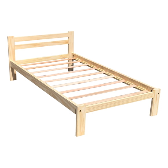 Twin XL Bed Wooden Frame Solid Pine Unfinished with Slats Amazonas
