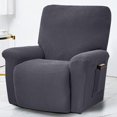 thumbnail image 3 of Separate Piece Stretch Recliner Slipcovers, Recliner Chair Cover, Recliner Cover Furniture Protector Elastic Bottom, Recliner Slipcover with Side Pocket, 3 of 4