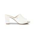 thumbnail image 3 of BLISSFUL STEP Women's Slip on Block Heel Slide Sandals Mules White 8, 3 of 8