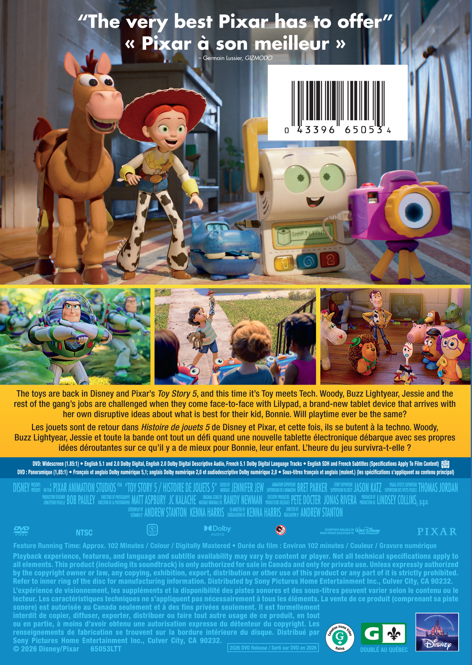 Toy Story 5 (2026) (DVD), Adventure, Comedy, Family, Walt Disney Pictures