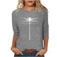 thumbnail image 1 of HKEJIAOI Hauts à Manches 3/4 pour Femmes Slim Fit M Blouse d'Été, 1 of 5