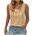 thumbnail image 1 of Timegard Summer Tops for Women Sleeveless Button Regular Neck Casual Shirts Solid Color Fashion Blouses, 1 of 6