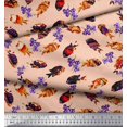 thumbnail image 2 of Soimoi Tissu Georgette Viscose Floral & Poisson Texturé Imprimé Océan au Mètre 42 Pouces de Large, 2 of 3
