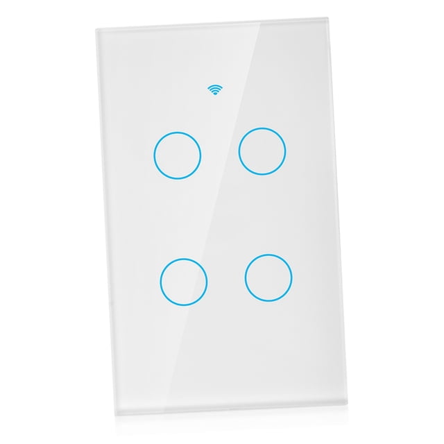 Smart Switch, Smart Light Switch, WiFi Smart Wall Light Switch, Single Circle WiFi Touch Screen Switch for Alexa 4 Way US