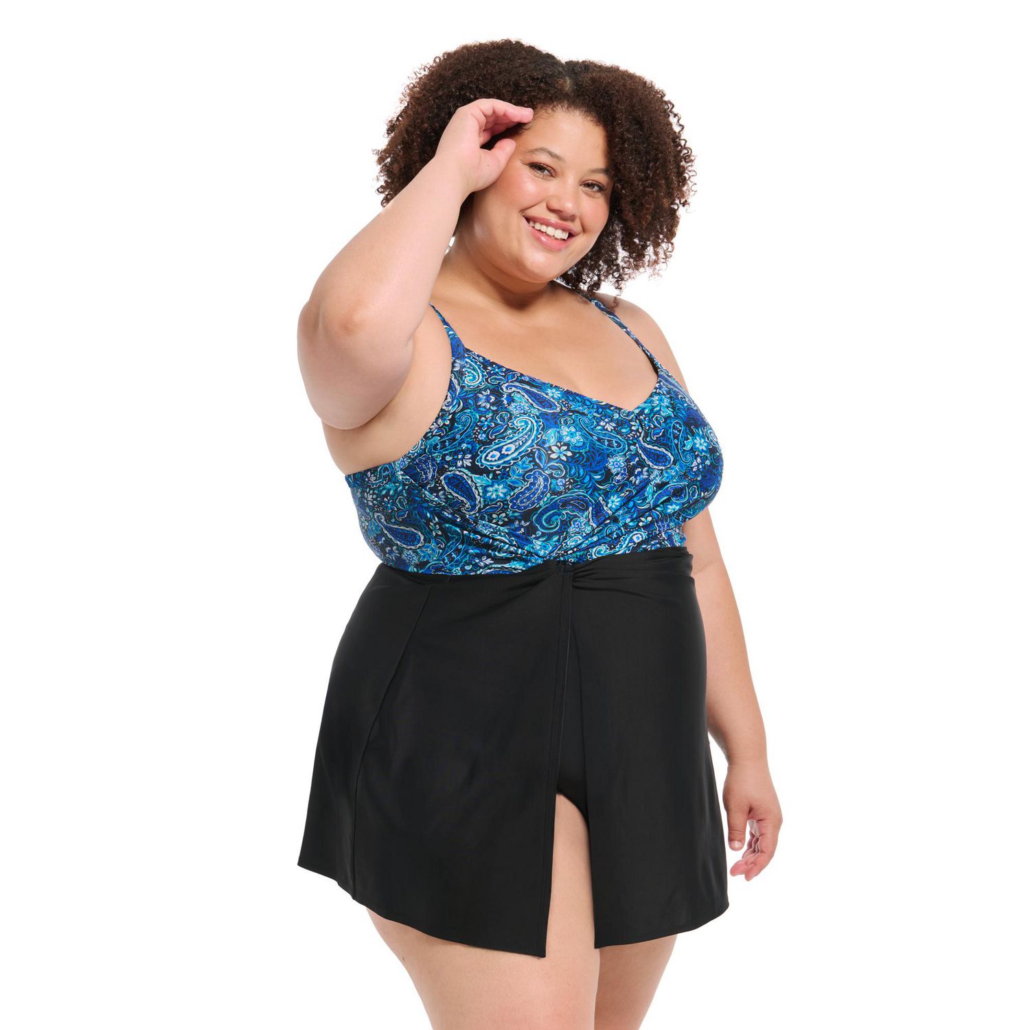 Maillot une-pièce Krista Plus à encolure en V croisée – bretelles ajustables deux façons