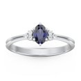 thumbnail image 2 of Birthstone Oval Ring with Shoulder Accents - Blue Sapphire (September), 2 of 5
