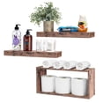 thumbnail image 4 of Sorbus Floating Shelves for Wall Set of 3 - Bathroom Shelves for Wall Storage, Over Toilet, Bedroom, Farmhouse, Wall Decor - 2 Floating Shelves with Invisible Brackets & 1 Rectangular Box, 4 of 7