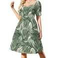 thumbnail image 2 of Robe Sans Manches Feuilles de Palmier Robe style Coréen Robes d'Été Femmes Élégantes Luxe Robes d'Été Femmes 2024, 2 of 5
