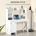 thumbnail image 4 of HOMCOM 47 Inch Computer Desk, Home Office Desk with Storage, White, 4 of 10