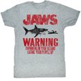 thumbnail image 1 of T-Shirt pour Adulte Gris Chiné « Jaws Warning », 1 of 1