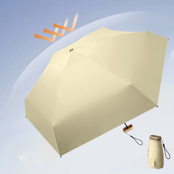 RuiJiao Compact Travel Umbrella with Sun Blocking Coating, Windproof and Portable, Polyester in Multi-Colors for Outdoor Activities