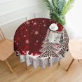 thumbnail image 3 of Nappe Sapin de Noël Flocon de Neige Ronde 60 x 60 Pouces Housse de Table Polyester Résistante aux Taches et aux Plis Nappe pour Cuisine Salle à Manger Café Fête, 3 of 6
