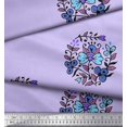 thumbnail image 2 of Soimoi Poly Georgette Fabric Leaves & Floral Block Fabric Prints by Yard 52 Inch Wide, 2 of 3