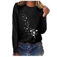thumbnail image 1 of T-shirt Blouse à Manches Longues Décontracté Ample à Col Rond Imprimé pour Femmes, 1 of 5