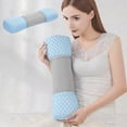 thumbnail image 4 of Neck Pillow Blue, Ergonomic Cervical Support Pillow with Memory Foam, Contoured Design for Side and Back Sleepers, Removable Breathable Cover for Pain Relief, 19.6x4.7x3.9 Inches, 4 of 7