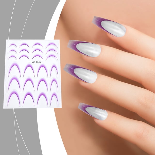 HOARBOEG Nail Gradient French Sticker Crescent Smile Sticker-thin French Lines Arcs-assisted Nail Decal Ornaments Clearance Sale