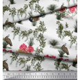thumbnail image 2 of Soimoi Georgette Viscose Fabric Leaves,Floral & Peacock Bird Decor Fabric Printed Yard 42 Inch Wide, 2 of 2