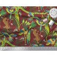 thumbnail image 3 of Soimoi Viscose Chiffon Fabric Branches,Parrot & Leopard Jungle Print Fabric by The Yard 42 Inch Wide, 3 of 3