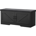 thumbnail image 5 of Banc de Rangement Banc à Chaussures avec Coussin d'Assise Rembourré Banc d'Entrée avec Portes de Grange Tablette Ajustable pour Entrée Salon Chambre, 5 of 5