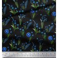 thumbnail image 3 of Soimoi Polyester Crepe Fabric Leaves & Aster Floral Print Fabric by Yard 42 Inch Wide, 3 of 3