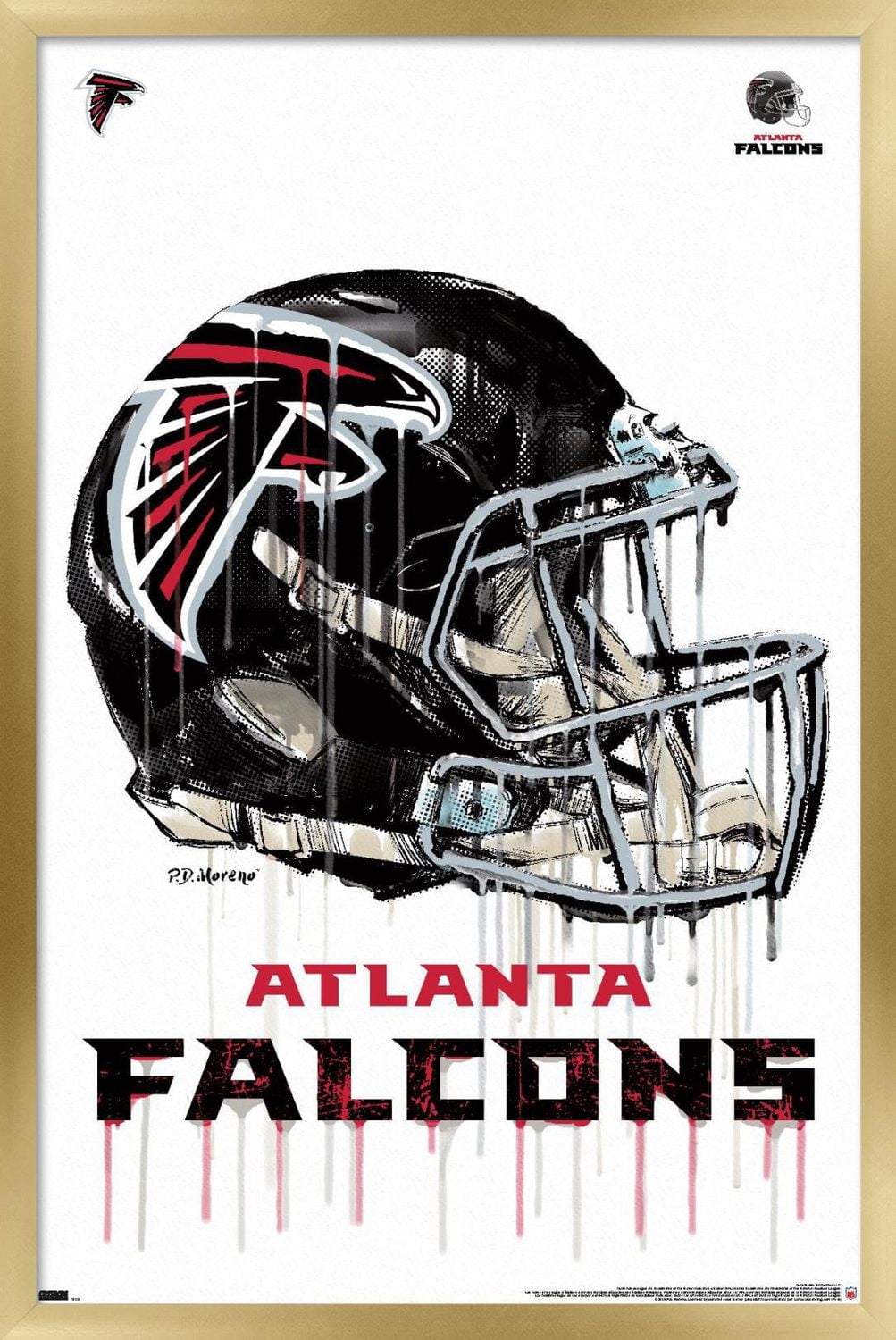 NFL Atlanta Falcons - Drip Helmet 20 Wall Poster, 22.375" x 34"