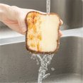 thumbnail image 4 of Agiferg Decontamination Dishwashing Sponge, Bread Shaped Sponge, Adorable Deep Cleaning Thickened Scrub Kitchen Sponge, Dishwashing Brush For Cleaning Kitchen 3PCS, 4 of 9