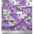 thumbnail image 1 of Soimoi Crepe Silk Fabric Leaves & Flower Floral Printed Craft Fabric by the Yard 42 Inch Wide, 1 of 3