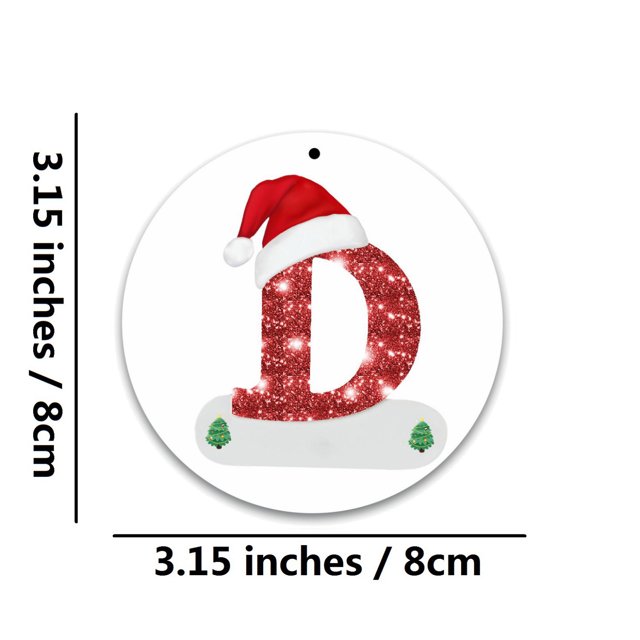 Birdeem Christmas Alphabet Decorations Personalized for Gift Christmas Tree Hanging Ornament Diy Decorations