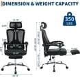thumbnail image 3 of GloryStar Ergonomic High-Back Mesh Office Chair with Footrest, Adjustable Lumbar Support and Headrest, 3 of 8