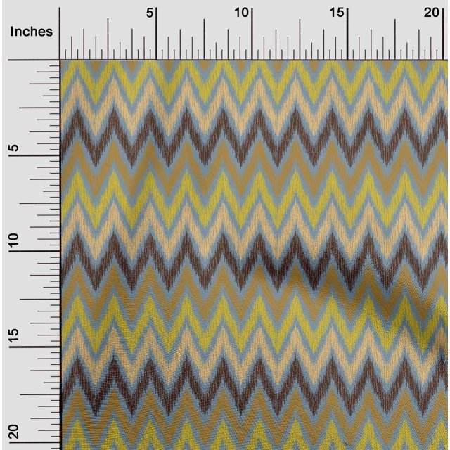 oneOone Cotton Silk Fabric Chevron Ikat Print Fabric By Yard 42 Inch Wide