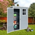 thumbnail image 1 of Remise de Rangement, Entrepôt Extérieur en Résine Gris 5 Pi X 3 Pi, avec Plancher et Porte Verrouillable, Mini Remise Légère, Imperméable et Résistante aux Intempéries pour Cour Arrière, Pelouse, Patio, Rangement de Petits Articles, 1 of 10