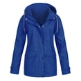 thumbnail image 1 of CEHVOM Manteau de Pluie Uni pour Femmes Extérieur Grande Taille Imperméable à Capuche Coupe-Vent Liquidation, 1 of 5