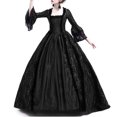 thumbnail image 2 of Robe Renaissance Femme Rétro Fête Princesse Cosplay Dentelle Longueur au Sol Robe, 2 of 7