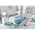 thumbnail image 3 of YST Girls Hydrangea Flower Twin Quilt Set Hummingbird Butterfly Bedspread Set,Blue Floral Coverlet Set Green Leaf Bedspreads & Coverlets Spring Blossoms Bedroom Decor,Lightweight 2 Piece, 3 of 4