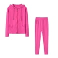 thumbnail image 1 of Dvkptbk Women's Casual Solid Color Hoodie Sweatshirt Two Piece Sets Long Set Fall Winter Tracksuit Sweatsuits, 1 of 4