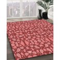 thumbnail image 3 of Ahgly Company Tapis d'Intérieur Rectangulaires Transitionnels Rouges Lavables à la Machine, 2 Pieds x 5 Pieds, 3 of 7