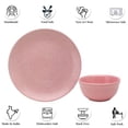 thumbnail image 4 of Hand Painted Ceramic Dinner Set Of 12 Pieces Dinnerware Set, Blush Pink | Set Of 6 Dinner Plates + 6 Small Dinner Bowl, 180ml Each | Microwave & Dishwasher Safe, 4 of 5
