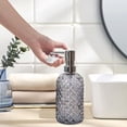 thumbnail image 4 of Refillable Glass Foaming Soap Dispenser, Premium Hand Soap Body Wash Pump Bottle, Portable Bathroom Kitchen Countertop Decor with Leak-Proof Seal, Gray, 4 of 6