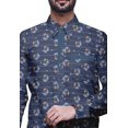 thumbnail image 3 of BESTMAN Chemise Décontractée Imprimée pour Hommes Coupe Ajustée à Boutons Manches Longues, 3 of 5