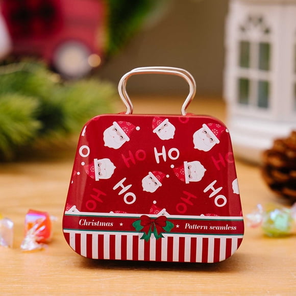Amzcrzy Home Decor, Storage Trunks, Storage Bag, Storage Basket, Storage Rack, Storage Shelves, Christmas Decoration Products Tin Plated Candy Boxes Children's Gifts Small Iron Boxes Mini a handbag